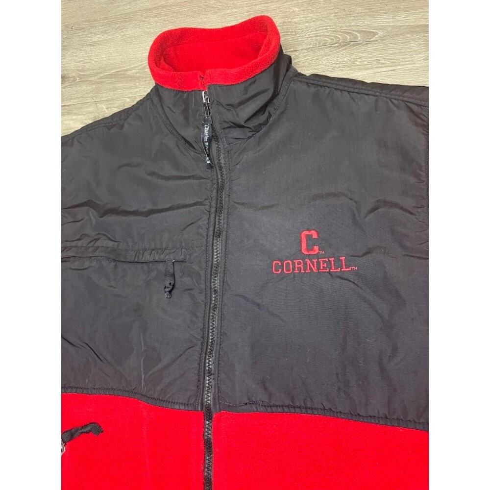 Cornell Fleece Jacket Red Black Full Zip Ivy League Men’s Large - Picture 3 of 6
